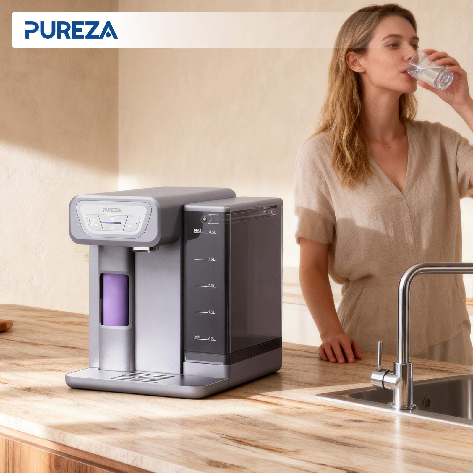 PU-T02 Countertop Cooling Water Purifier for Home and Business – OEM/ODM Support